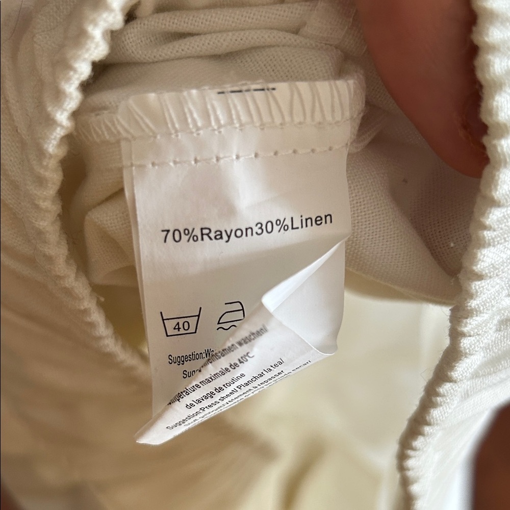 Oversized White linen blend with Drawstring - Picture 3 of 3